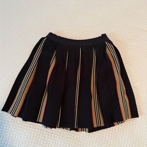 Burberry Black and Tan Striped Wool Skirt-8Y
